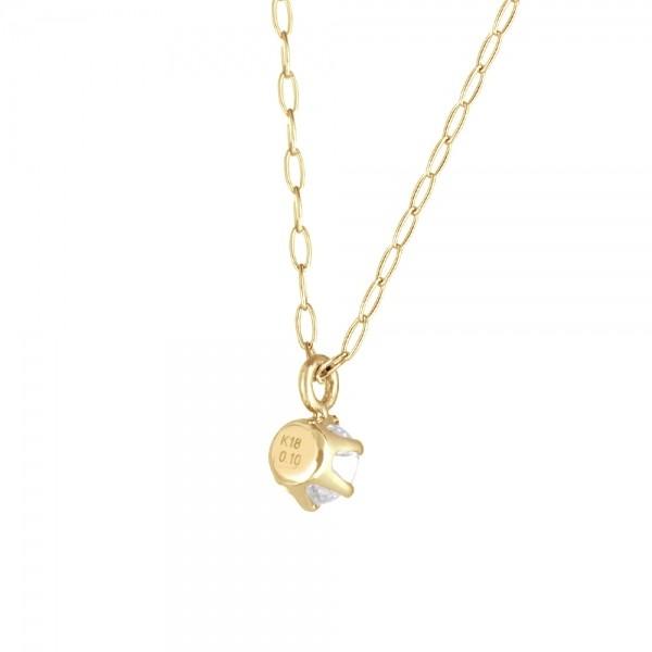 KYOCERA ダイヤモンド ネックレス K18イエローゴールド 一粒 0.1