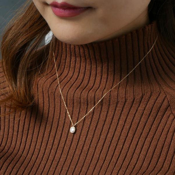 ダイヤモンド ネックレス K18イエローゴールド テーパーバケット 合計0.17ct　プレゼント 天然石 京セラの画像