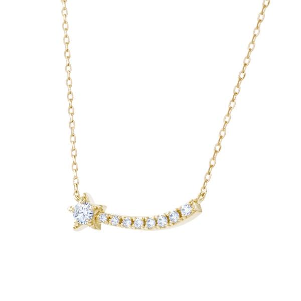 ダイヤモンドペンダント(シューティングスター/合計0.12ct/ブリリアントタイム/K18イエローゴールド)の画像