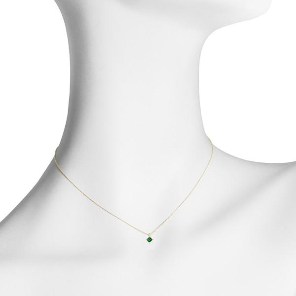 エメラルド ネックレス K18イエローゴールド スクエア パレット 5月誕生石 プレゼント クレサンベール 京セラの画像