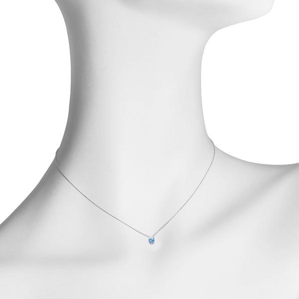 ブルートパーズ ネックレス K18ホワイトゴールド ラウンド 3mm*3mm 馬蹄 11月誕生石 プレゼント 天然石 京セラの画像