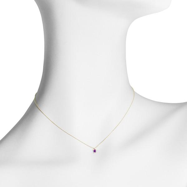 アメジスト ネックレス K18イエローゴールド オーバル パレット 2月誕生石 プレゼント 天然石 京セラの画像