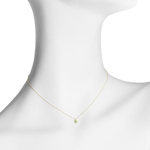 ペリドット ネックレス K18イエローゴールド ラウンド パレット 8月誕生石 プレゼント 天然石 京セラの画像