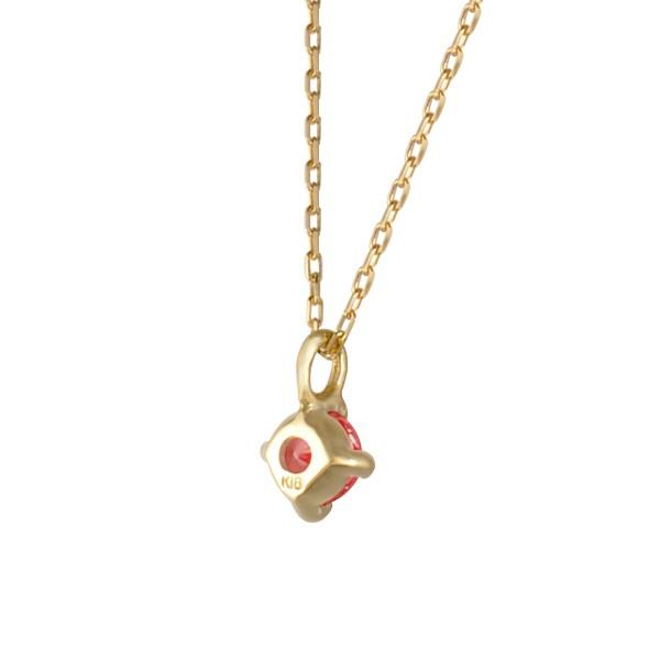 パパラチアサファイア ネックレス K18イエローゴールド ラウンド パレット 9月誕生石 プレゼント クレサンベール 京セラの画像