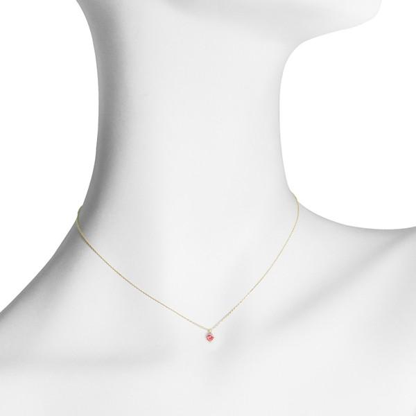 パパラチアサファイア ネックレス K18イエローゴールド ラウンド パレット 9月誕生石 プレゼント クレサンベール 京セラの画像
