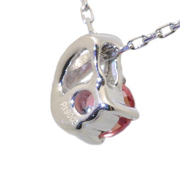 パパラチア ネックレス プラチナ 9月誕生石 ラウンド 3mm しずくモチーフ プチ  プレゼント クレサンベール 京セラの画像