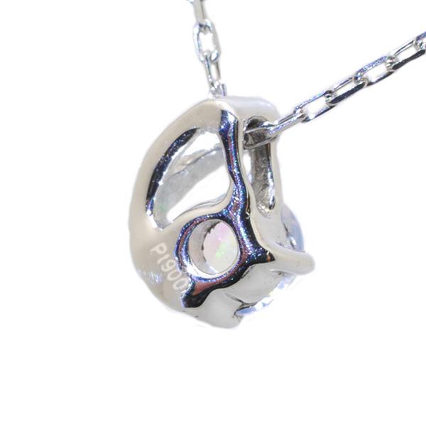 オパール ネックレス プラチナ 10月誕生石 ラウンド 3mm しずくモチーフ プチ  プレゼント クレサンベール 京セラの画像