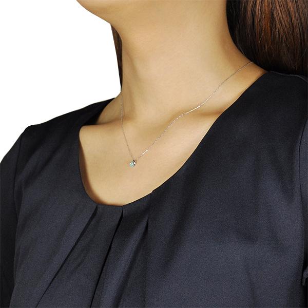 オパール ネックレス プラチナ 10月誕生石 ラウンド 3mm しずくモチーフ プチ  プレゼント クレサンベール 京セラの画像