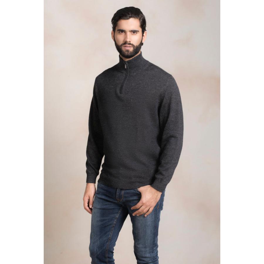 KUNA (クーナ) セーター メンズ ブランド ハーフジップ ニット 長袖