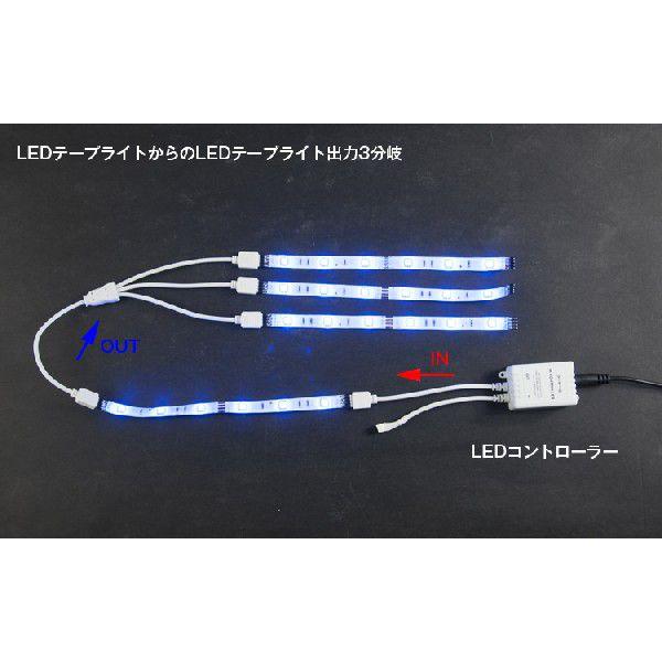 共同照明 LEDテープライト RGB 用 3分配ケーブル 4芯 28cm（ピン無し