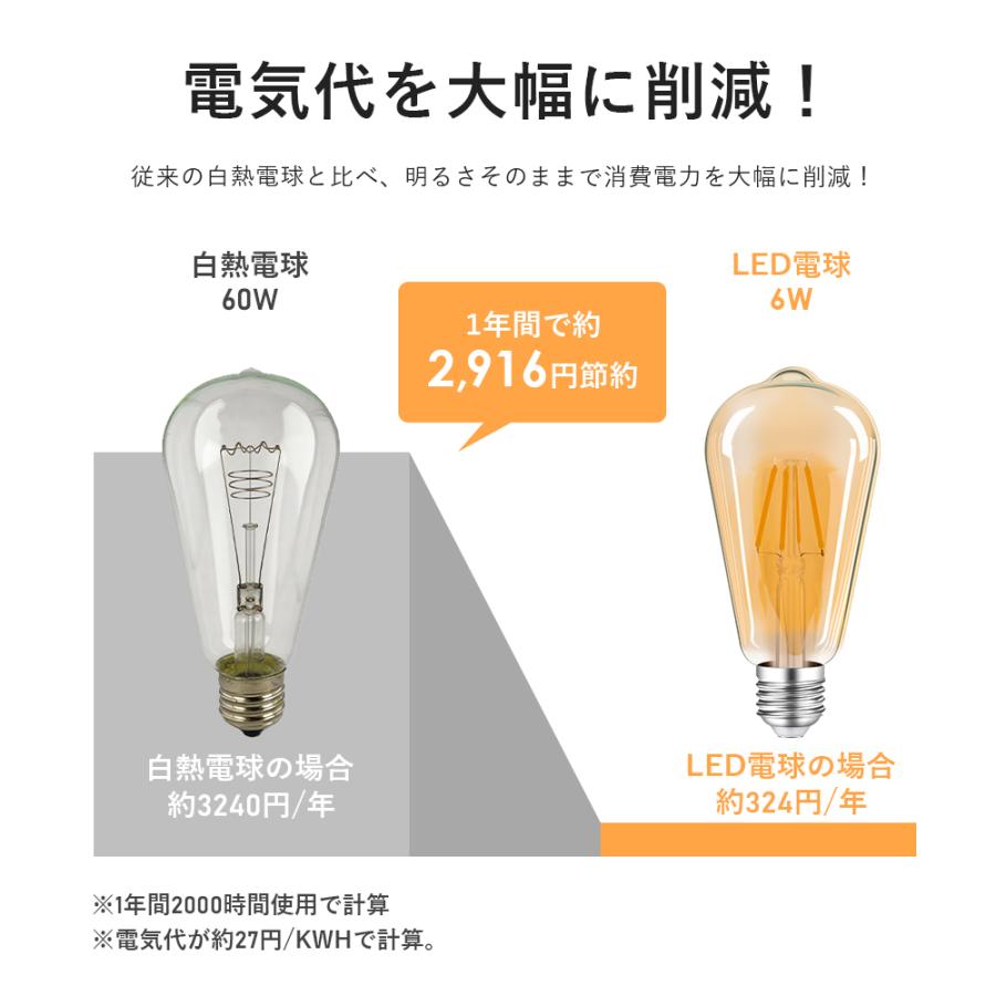 共同照明 LEDエジソン電球 LED電球 E26 40W形相当 60W形相当