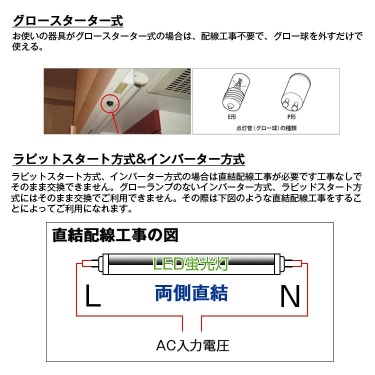 LED蛍光灯 40w形 クリアタイプ 直管 防虫 蛍光灯 led グロー式工事不要 昼光色 120cm 1198mm G13 t8 40W型 PL保険付｜kyodo-store｜05