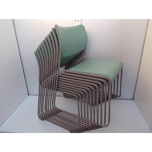 お買い得】【中古】オカムラ okamura スタッキングチェア（8104 