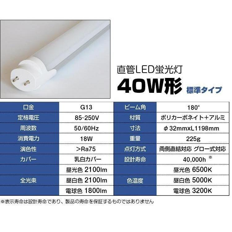 LED蛍光灯 40W形 20W形 LED直管蛍光灯 グロー式工事不要 G13口金 led