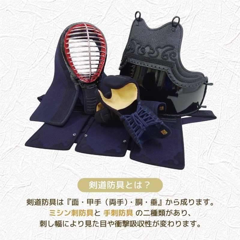 剣道 面 5mm刺 市松エンジ毘沙門 ミシン刺 剣道防具 練習 部活 試合 