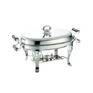 送料無料 ビュッフェ/バイキング用品 SW18-8ステンレス　木柄　小判　チューフィングディッシュ　16インチ(EBM25-1)(1186-4)