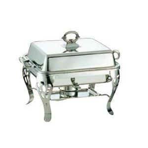 送料無料 ビュッフェ/バイキング用品 SW18-8ステンレス　共柄　角　チューフィングディッシュ　シングル　13インチ(EBM25-1)(1185-1)