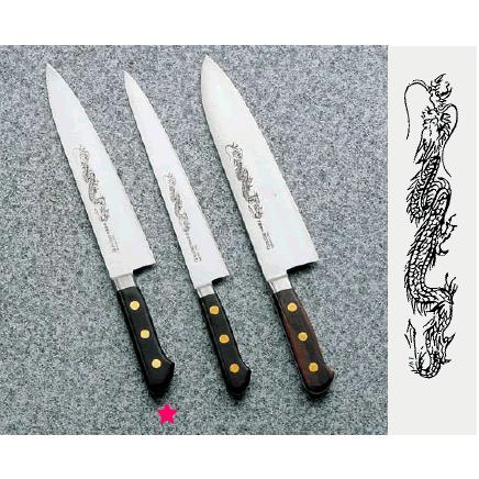 送料無料 包丁・ナイフ 龍彫刻入 ミソノ・スウェーデン鋼包丁　牛刀No.115M　30cm (1-0311-1103)