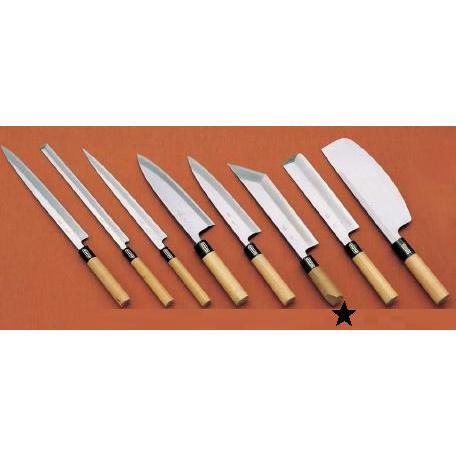 包丁・ナイフ 本霞・玉白鋼 佐文　江戸さき包丁　（片刃）　21cm　(1-0298-0602)