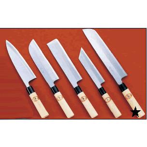 送料無料 包丁・ナイフ 堺　孝行作　霞研 骨切（片刃）包丁　24cm　(9-0303-1401)