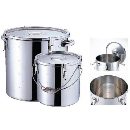食缶・給食道具 35L Ωモリブデン　目盛付　パッキン寸胴鍋　取手付フック4ヶ付　36cm　(1-0191-0304)