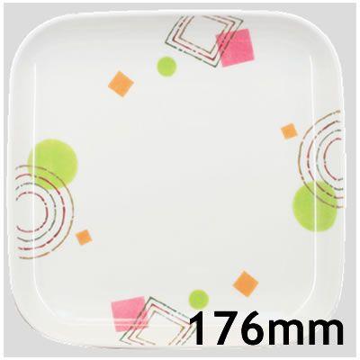 Daiwa|プラスチック食器|メラミン製|社員食堂|飲食店 10点セット 17cm主菜皿　とう花(176×176×H26mm)　(台和)[KW-17-TU]