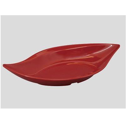 送料無料 Daiwa|プラスチック食器|メラミン製|皿 10点セット ワイドリーフプレート　赤マーブル(315×174×H63mm・620ml)　(台和)[MDM-96-R]｜kyoeinet