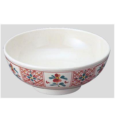 送料無料 Daiwa|プラスチック食器|メラミン製|食堂|飲食店 10点セット 麺鉢　赤絵・ベージュ(Φ210×H77mm・1500ml)　(台和)[TD-916-ABE]