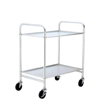 代引不可 送料無料 アルミ製　キッチンワゴン2段　（735mm×475mm×H865mm）　(1-1237-0501)