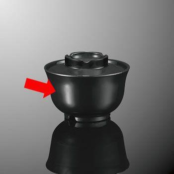 メラミン 羽反吸物椀　小 直径98mm H59mm 250cc 身(ふたは別売り) 黒[B116BB] マルケイ 業務用 食洗機対応 割れにくい 業務用 プラスチック 樹脂 食器 皿 D8｜kyoeinet