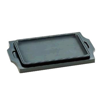 鉄板・ステーキ皿 サイズ：23cm×16.5cm Ωアルミステーキ皿角型 (9-1857-1001)