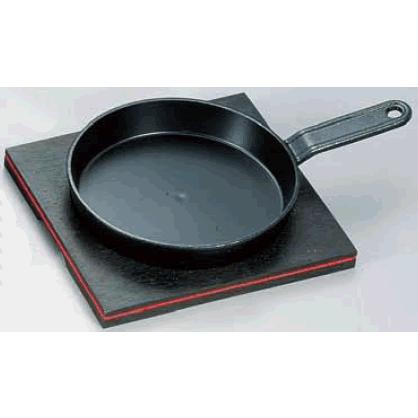 鉄板・ステーキ皿 丸 Ф18cm (IH対応) Ω柄付ステーキ皿(1-1873-0301