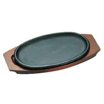 鉄板・ステーキ皿 サイズ：小 25cm×14.5cm (IH対応) トキワステーキ皿316小判浅型 小 (9-1863-0202)｜kyoeinet