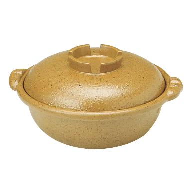 季節鍋・よせ鍋 アルミ製 IH対応！ 土鍋33cm アルミ合金 黄瀬戸 土鍋風