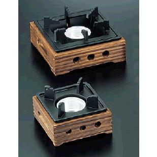 料理演出用品・和食卓上鍋 卓上コンロ☆ アルミ 民芸風コンロ 杉焼（小