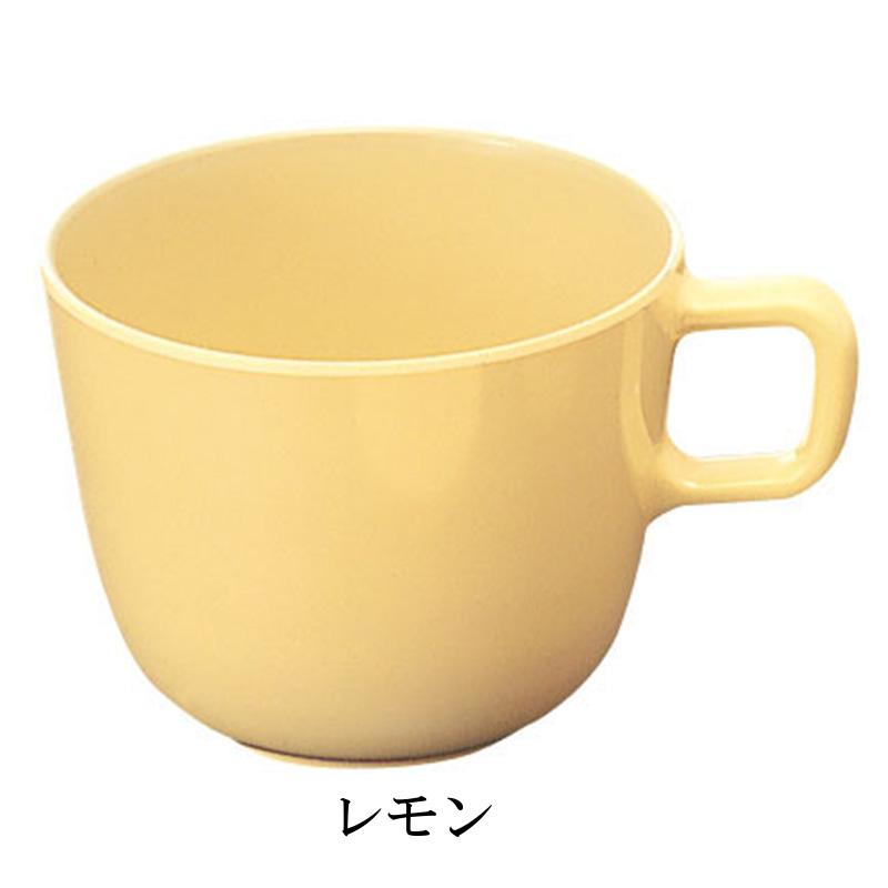 メラミン製 コップ大 身 4色(キャメル/ピーチ/レモン/白)(φ90(取っ手