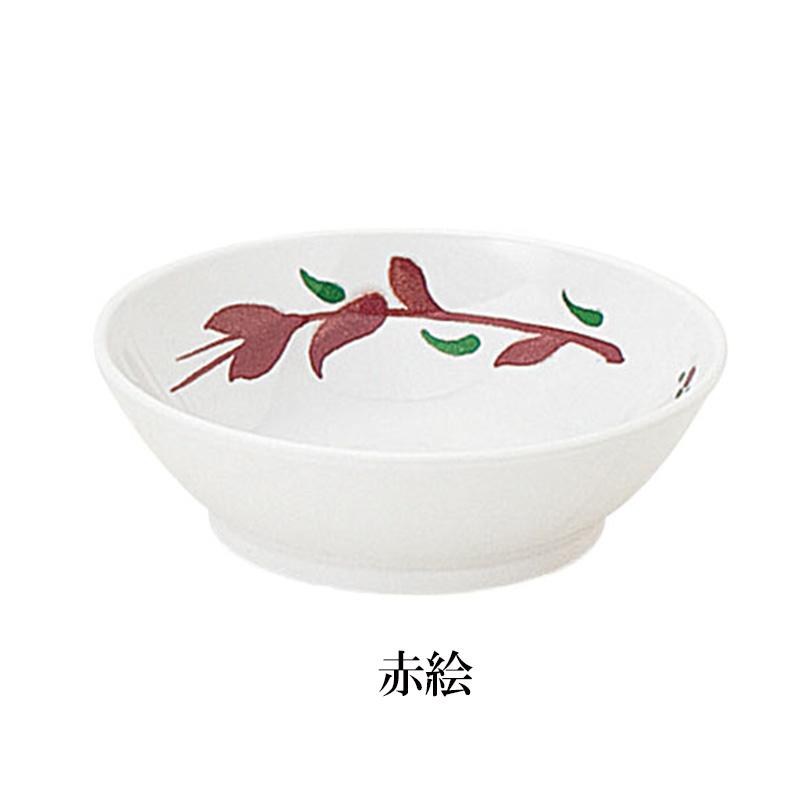 メラミン製 11cm小鉢 4柄(かりん/リーフ/織部/赤絵)(φ110×H35mm・180ml