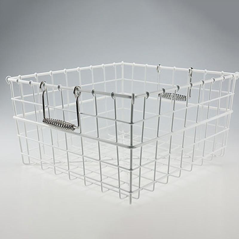 ステンレス製 食器篭 白 (390×360×H200mm) 信濃化学/shinca[STW-427