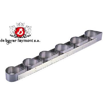 製菓用品・セルクルリング お菓子作り 50×5.5×H4cm ステンレス製 18-10ケーキリング　ティアドロップ型　6連3027-99 (9-1078-1101)