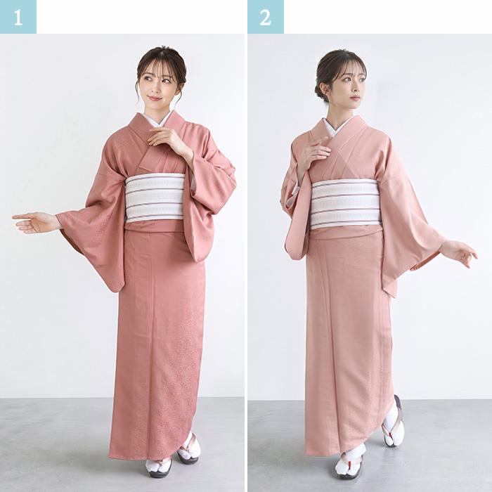 KYOETSU（京越） 色無地 地紋 単衣 洗える着物 女性 レディース 大きい