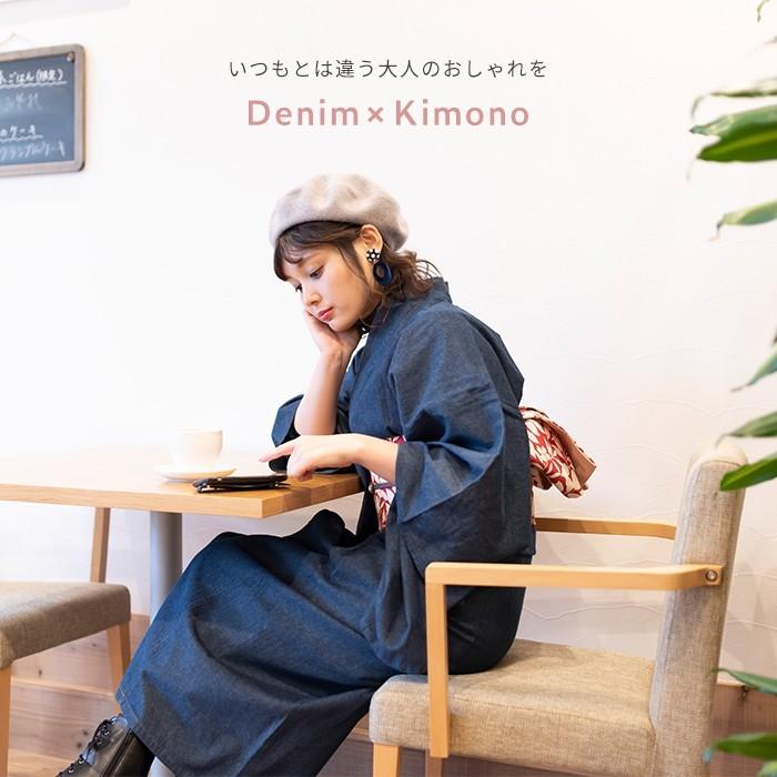 KYOETSU（京越） (女単衣 デニム) 着物 デニム レディース 洗える