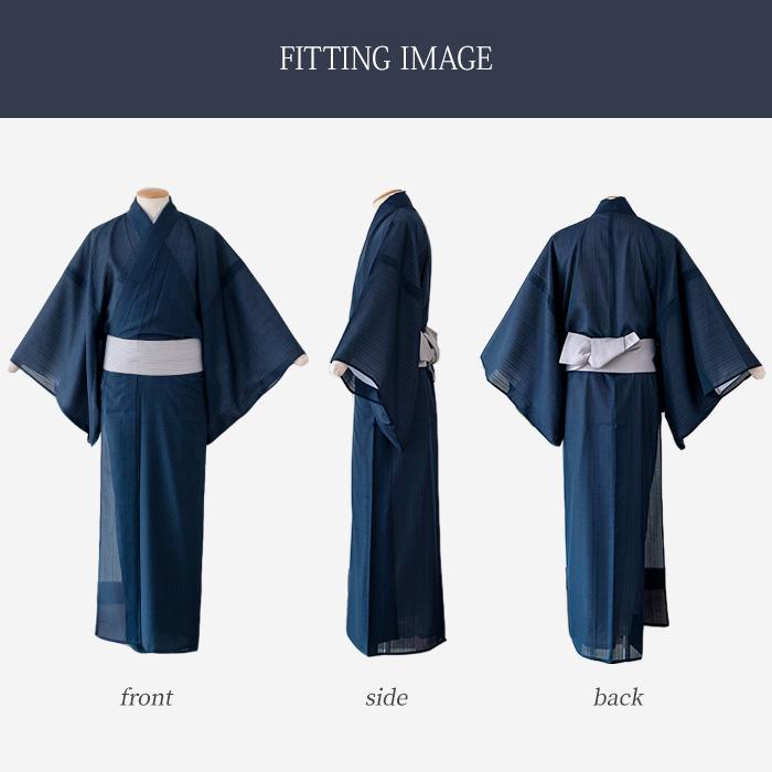 KYOETSU（京越） (男東レ 着物 紗) 洗える着物 紗 堅紗 単衣 夏着物