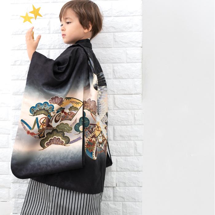 KYOETSU（京越） 七五三 着物 5歳 男の子 (着物セット 絵羽 W-鷹太鼓