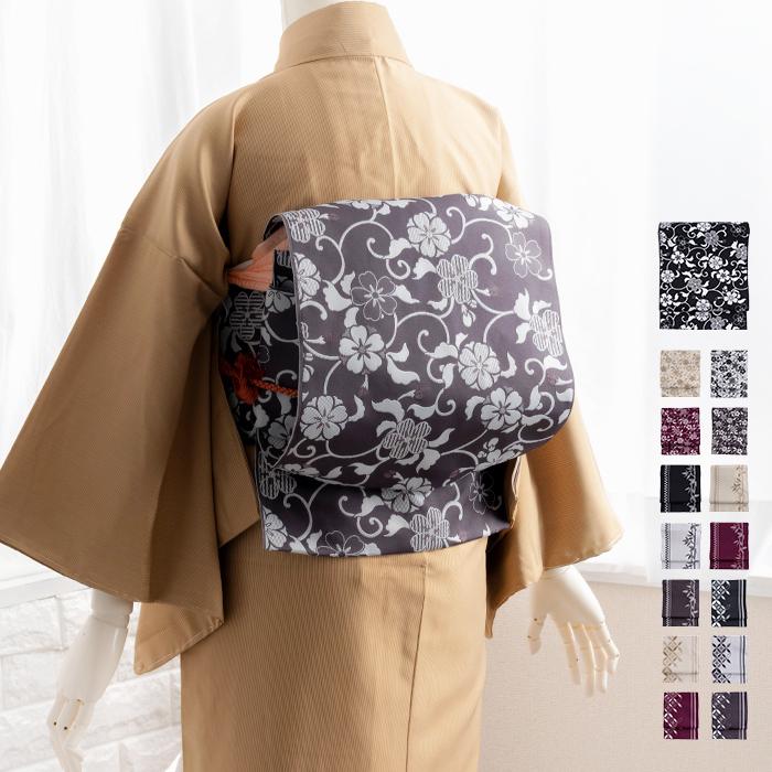 日本製 八寸名古屋帯) 洗える 八寸 名古屋帯 小紋 紬 着物 袷 桜唐草