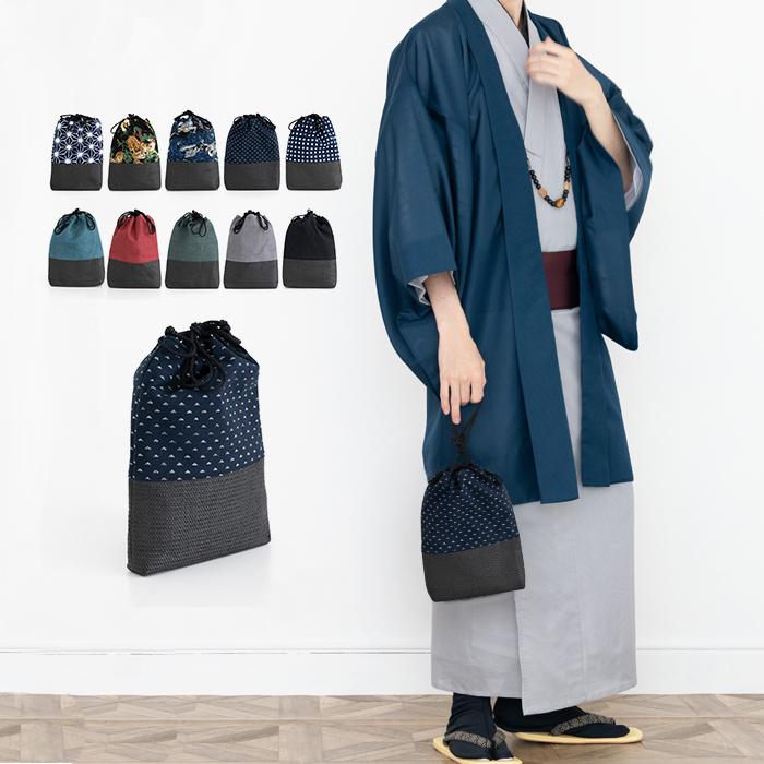 メンズ カゴ巾着 ポリ 信玄袋 巾着バッグ かごバッグ 籠 ゆかた 男浴衣 着物 和服 夏祭り 花火大会 和柄 伝統文様 紳士用 男性用 Zr 京越卸屋 Paypayモール店 通販 Paypayモール