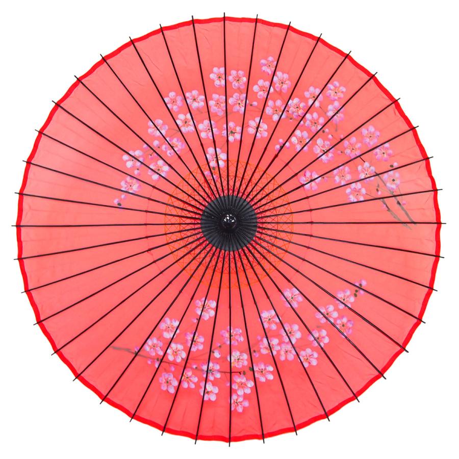 和傘 絹舞傘 桜絵 赤 継柄 舞踊傘 踊り傘 Ab0025 和傘 野点傘専門店 恭雅 Yahoo 店 通販 Yahoo ショッピング