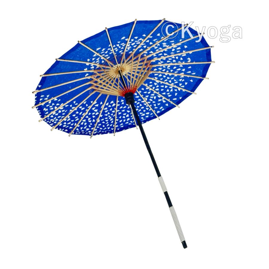 唐傘 こども用傘 桜渦 青 直径約61cm 舞踊傘 日傘 七五三 よさこい
