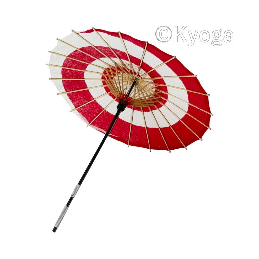 唐傘 こども用傘 白赤渦 直径約61cm 舞踊傘 日傘 七五三 よさこい 子供