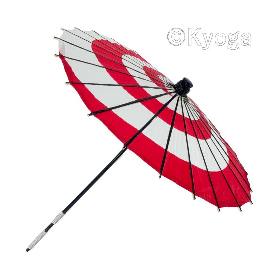 唐傘 こども用傘 白赤渦 直径約61cm 舞踊傘 日傘 七五三 よさこい 子供