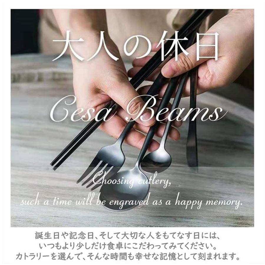 cesa Beams カトラリーセット 4本x2セット ギフトボックス付き 結婚